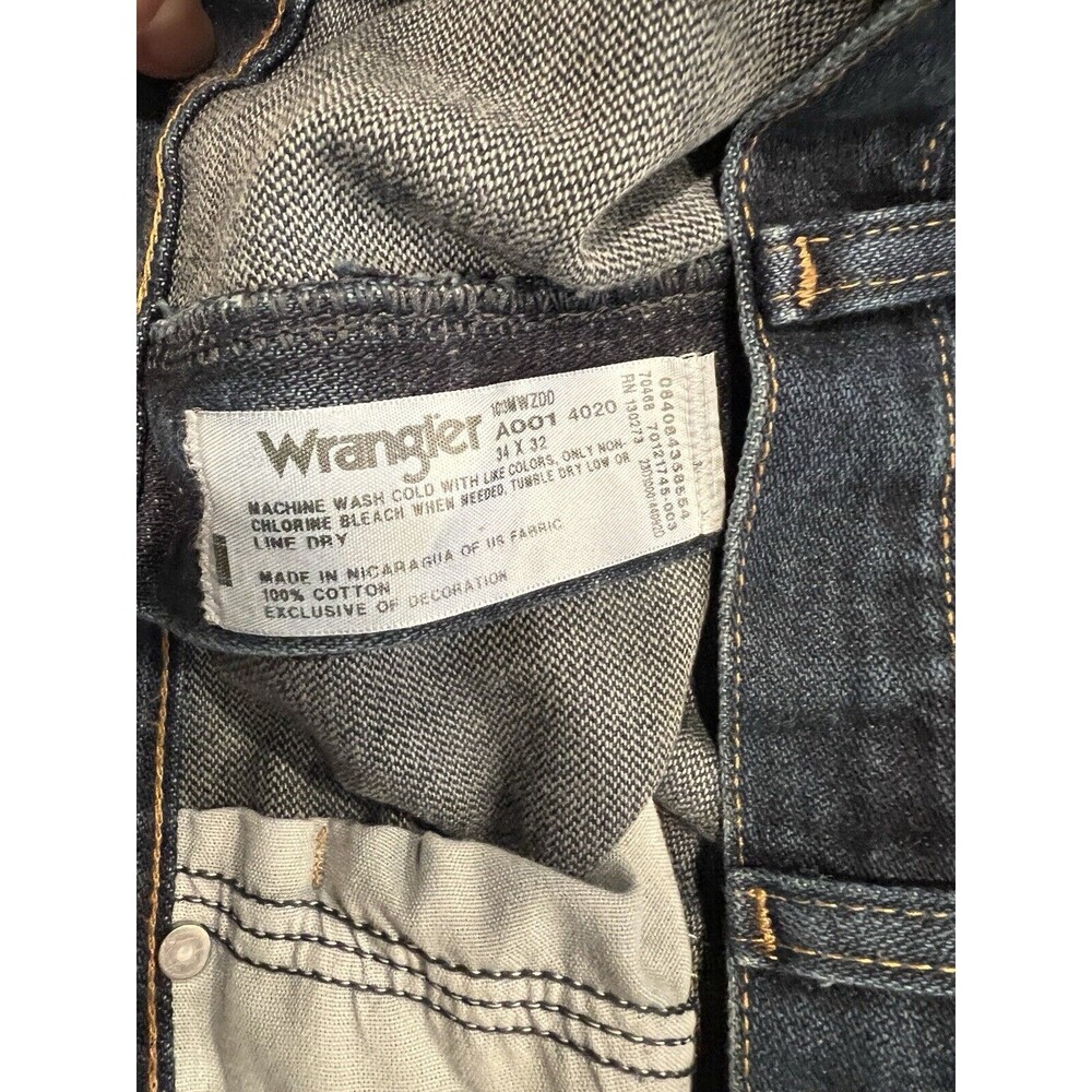 Wrangler Jeans Mens Sz 34x32 Regular Fit Denim Cowboy Cotton Blue western casual - Picture 9 of 10